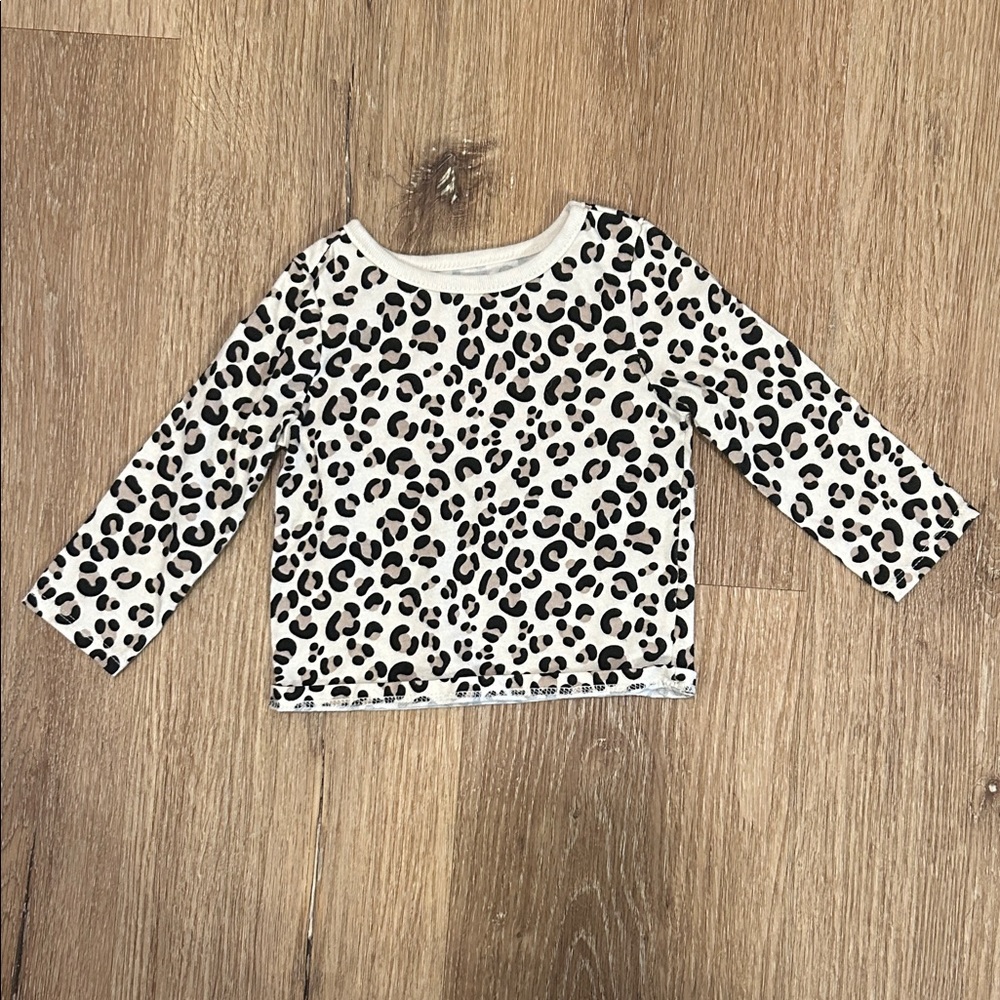 Garanimals Black and White Leopard Long Sleeve Tee